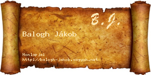 Balogh Jákob névjegykártya